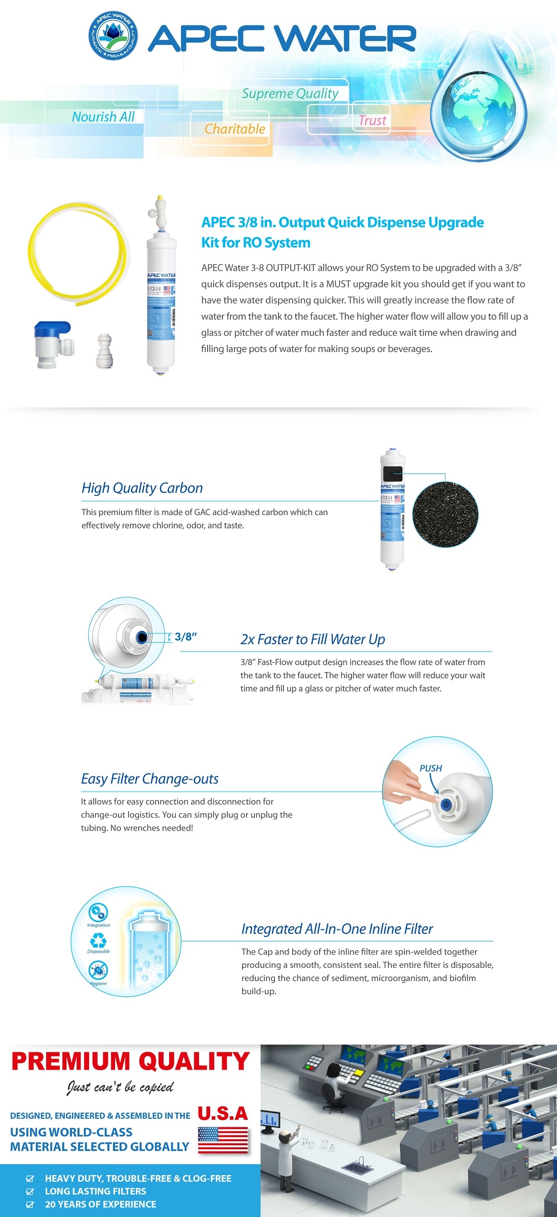 APEC Water Systems 3/8 in. Output Quicker Dispense Upgrade Kit for